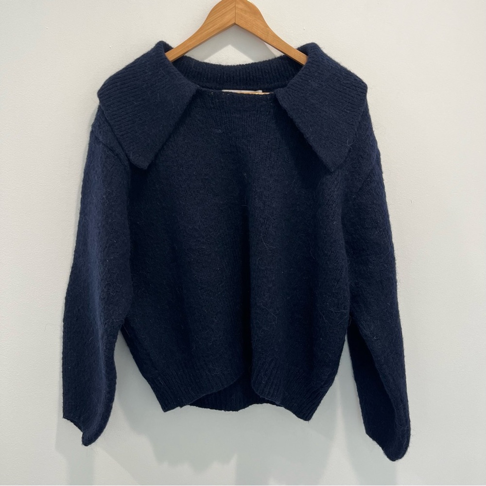 ZARA Dark Blue Crew Neck Sweater Wool and Alpaca | Women’s xl